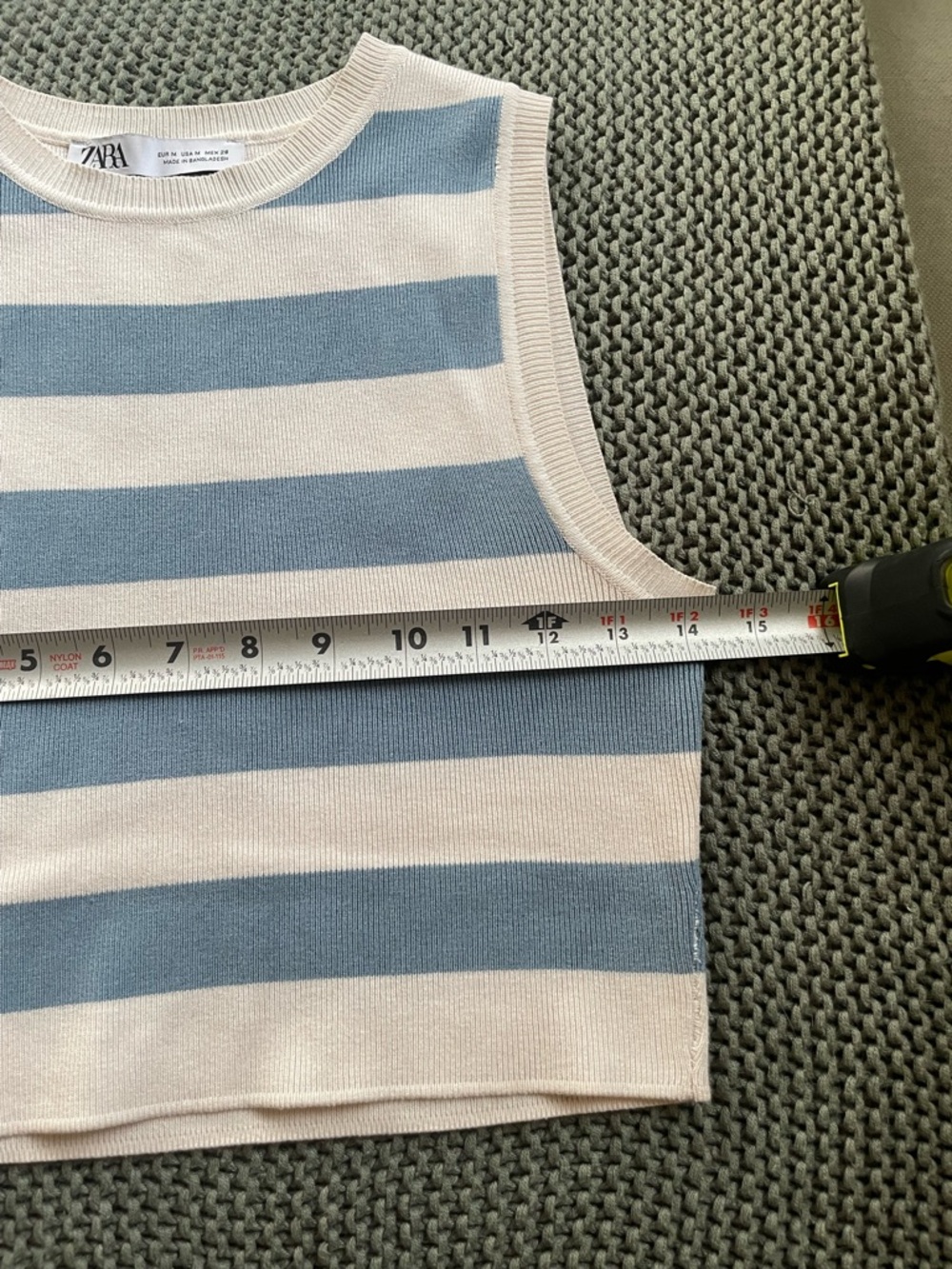 Zara Striped Sleeveless Knit Crop Top - Picture 6 of 6